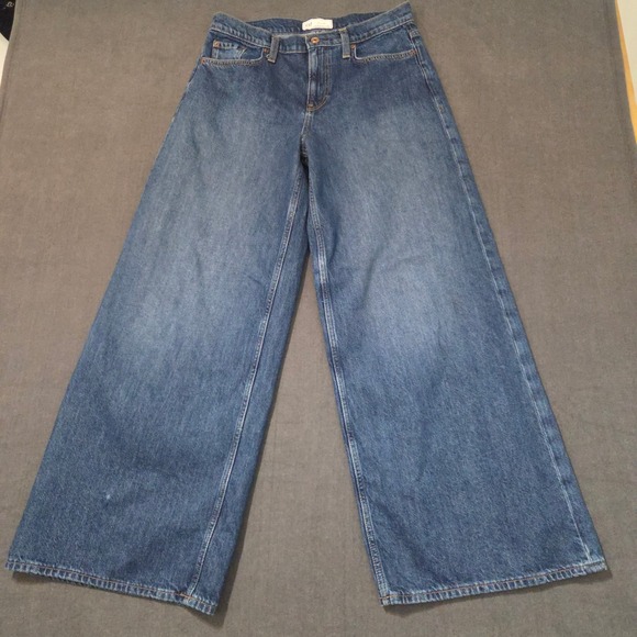 Gap Super Baggy Jeans Womens Sz 27/4  Medium Indigo Blue Wide Leg Denim - Picture 2 of 13